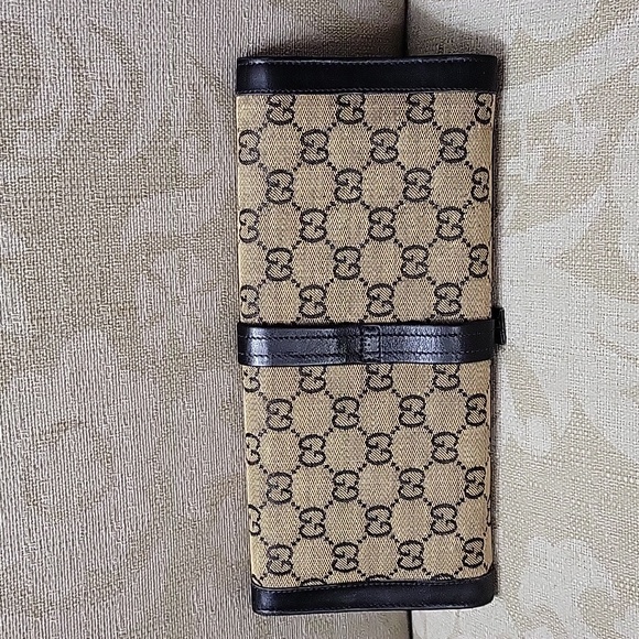 GUCCI VINTAGE MONOGRAM TRAVEL JEWELRY CASE KEEPER ROLL RARE - Picture 3 of 16